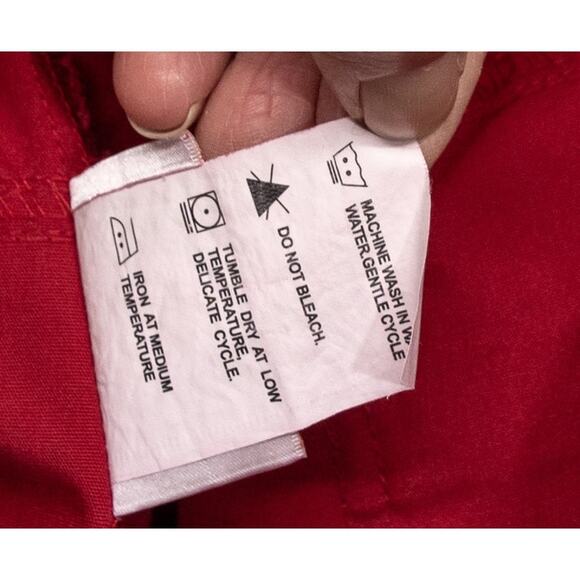 Women's XL Red Scrub Pants WHITE CROSS Wide Leg Elastic Back Draw String Cargo - Picture 5 of 5